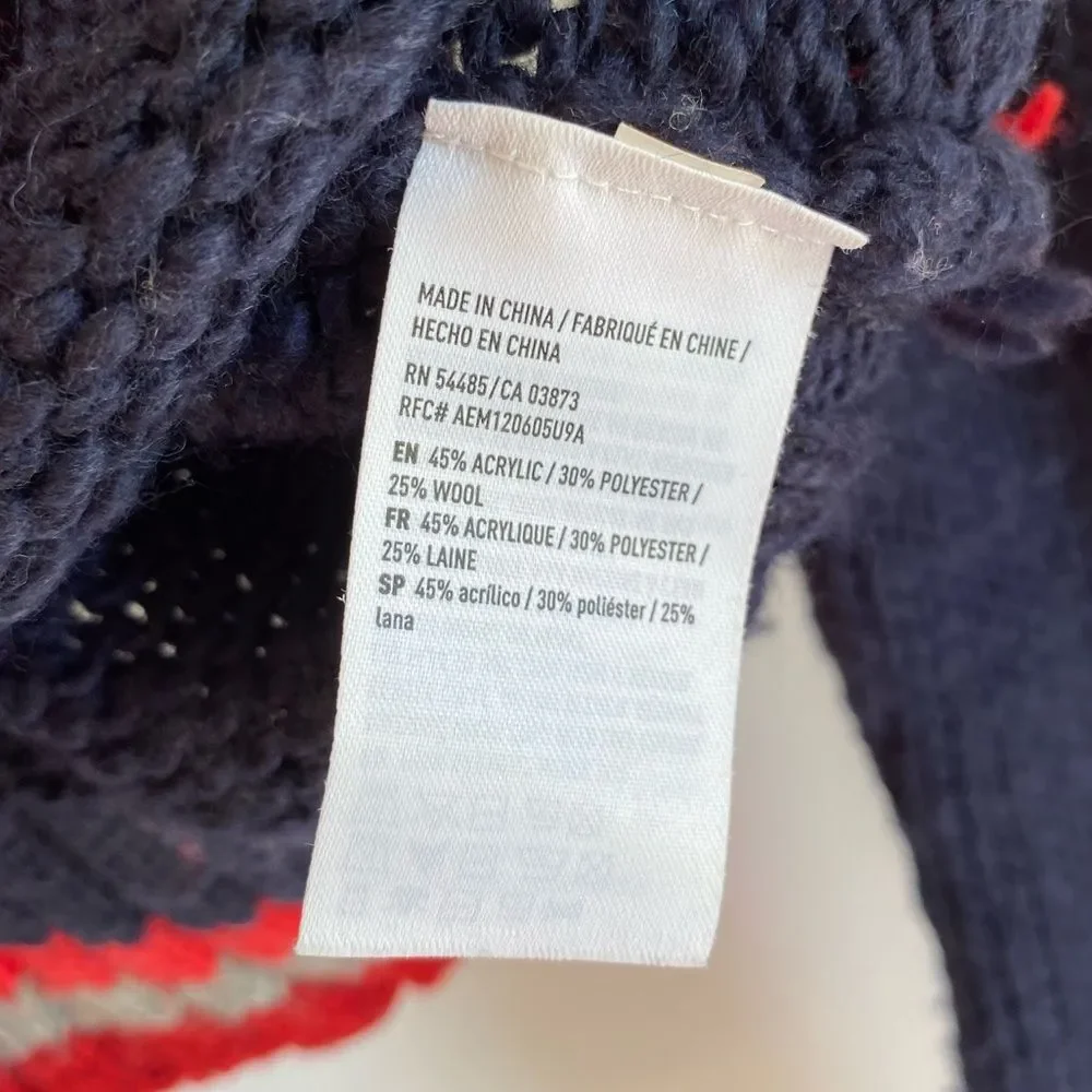 American Eagle Wool Blend Sweater Size Small Crewneck Striped Colorblock rainbow